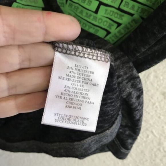 Rocker Girl All Access Entertainment Shamrock tshirt L Black Cap Sleeve Sheer - Picture 8 of 11